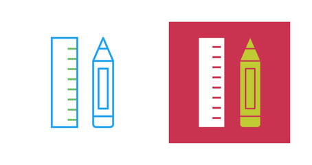 Pencil & Ruler Vector Icon