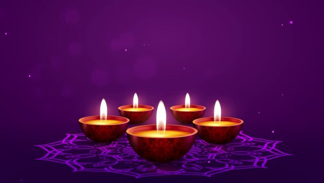 Happy diwali festival religious purple composition