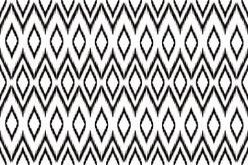 ikat black white Abstract Ethnic art. Seamless pattern in tribal, folk embroidery, and Mexican style. Aztec geometric art ornament print.Design for carpet, cover.wallpaper, wrapping, fabric, clothing