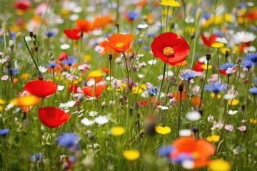 a spring meadow filled with vibrant wildflowers © Alfazet Chronicles