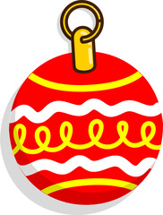 red ball ornament decorate celebration new year or christmas red vector design 