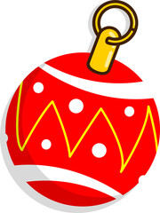 red ball ornament decorate celebration new year or christmas red vector design 