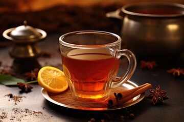 a steaming cup of traditional solstice spiced tea