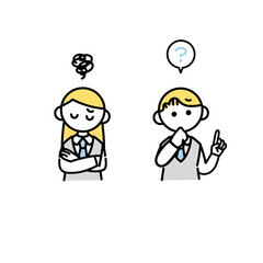 悩む学生2人