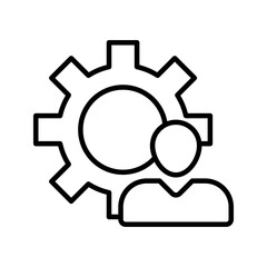 gear business icon, illustration of worker or engineer vector