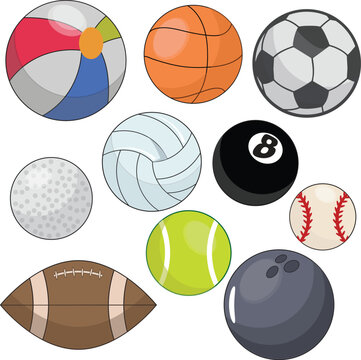 Sports Balls Clipart Set