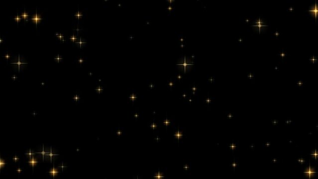 Animated star shaped silver 3D magic wand, gently touching centre off the screen with beautiful gold sparkles, light and stars burst. Christmas star. Alpha matte.