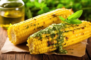 grilled corn on the cob with butter and herbs