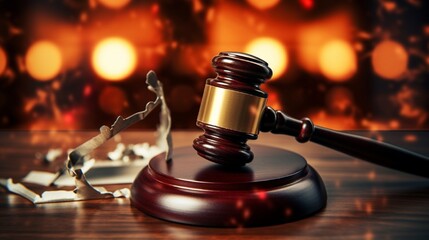 wooden gavel on the court generated by AI tool 