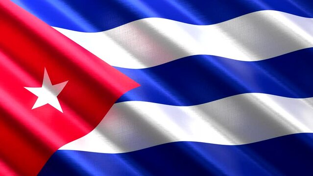 Cuba - waving textile flag - 3D 4k seamless loop animation (3840 x 2160 px)