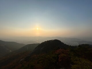 sunset in the mountains