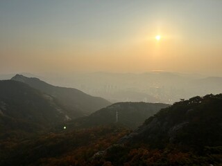 sunset in the mountains