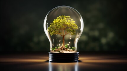 Tree of Knowledge A miniature tree growing inside a light bulb