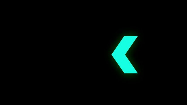 4K Animated Arrow direction sign on black background, Direction banner. 