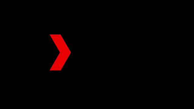 4K Animated Arrow direction sign on black background, Direction banner. 