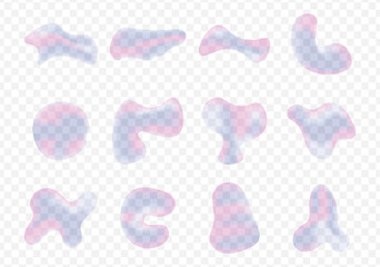 Water liquid or transparent bubble. Abstract fluid element decoration. Vector illustration bubbles set