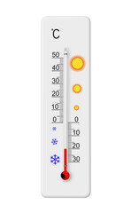 Celsius scale thermometer isolated on transparent background. Ambient temperature minus 20 degrees