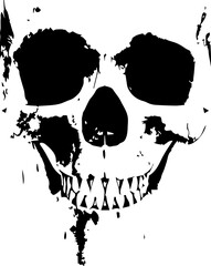 Dirty textured vector grunge skull illustration