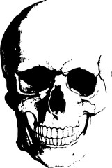 Dirty textured vector grunge skull illustration