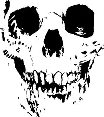 Dirty textured vector grunge skull illustration