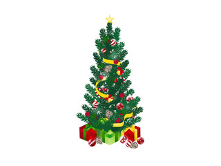 クリスマスツリーとクリスマスプレゼント
