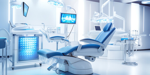 Smart dental clinic revolutionizes patient experience advanced tech state of the art equipment intelligent systems ensure efficiency comfort, Modern Hospital and Medical Equipment Pressure mattresses - obrazy, fototapety, plakaty