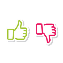 Up and down thumbs icon. Thumbs up and thumbs down. - obrazy, fototapety, plakaty