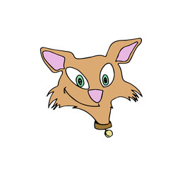 Cute smiling cat face character avatar. Colourful cartoon style vector illustration.