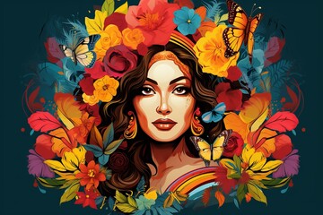 Obraz na płótnie Canvas Hispanic Heritage Month Vector illustration,Generative ai