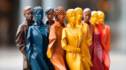 Obraz premium A statue with diverse figures, demonstrating unity in diversity
