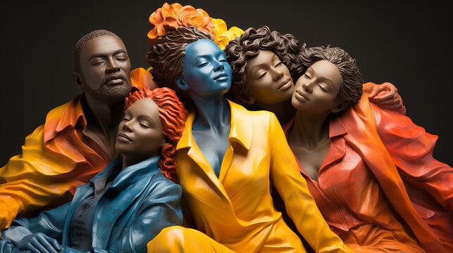 A statue with diverse figures, demonstrating unity in diversity