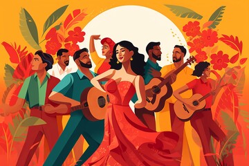 Hispanic Heritage Month Vector illustration,Generative ai