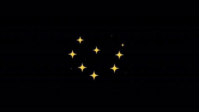 中央で光るキラキラ（黄色_透過）のアニメーション動画
