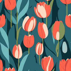 Abstract Tulip Symphony Seamless Patterns