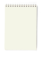 Close up view isolated of blank note book.