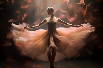 combining multiplex exposures photo of a ballerina - obrazy, fototapety, plakaty