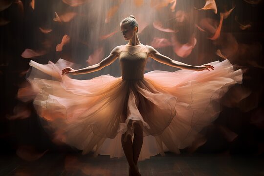Fototapeta combining multiplex exposures photo of a ballerina