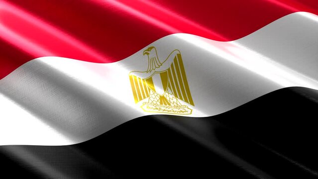 Egypt - waving textile flag - 3D 4k seamless loop animation (3840 x 2160 px)