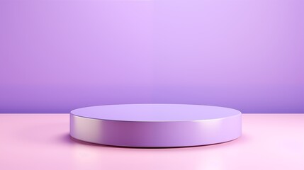 Light Purple round product Podium stage for presentation on gradient background. AI generated