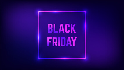 Black Friday inscription in neon frame