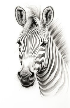 Zebra animal illustration, nature conservation, black and white