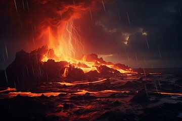 illustration of lava suspended in the air,  Generative ai