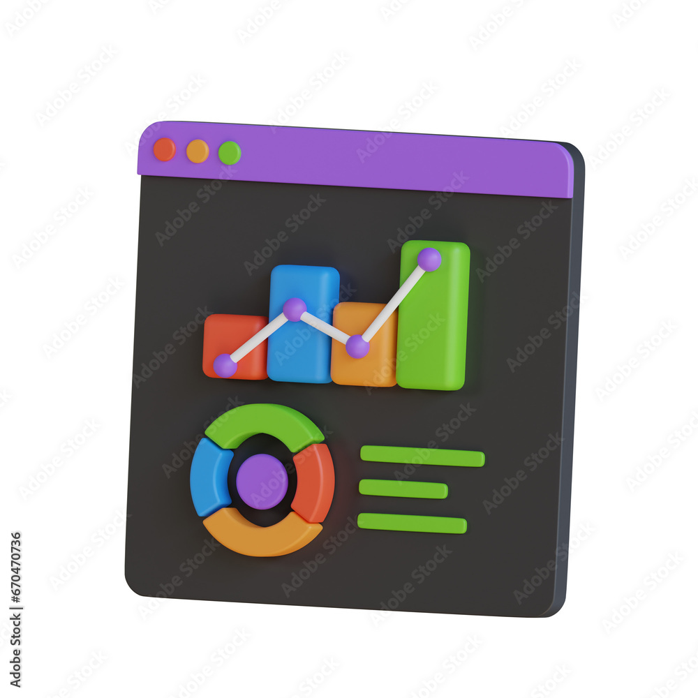 Aufkleber 3d model of statistics. statistics design in 3d. intriguing 3d model of statistics. 3d illustration,