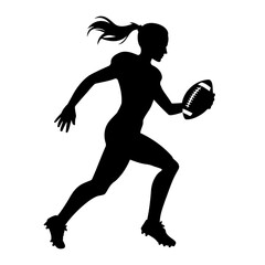 Woman American football player silhouette. Vector illustration © Formatoriginal