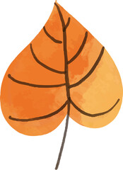 Watercolor Hand draw autumn leaves - 670470956