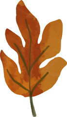 Watercolor Hand draw autumn leaves - 670470969