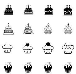 Fototapeta na wymiar Cake icon vector for web and mobile app. Cake sign and symbol. Bitrhday cake icon.