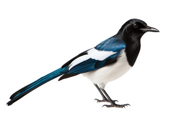 The Common Magpie on Transparent background
