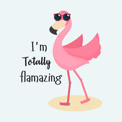 I'm Totally Flamazing, Funny Quote Flamingo Typography Design For Kids T-shirt And Other Merchandise