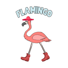 Flamingo! Funny Flamingo Cartoon T-shirt Design For Flamingo Lovers, Cool Flamingo Design